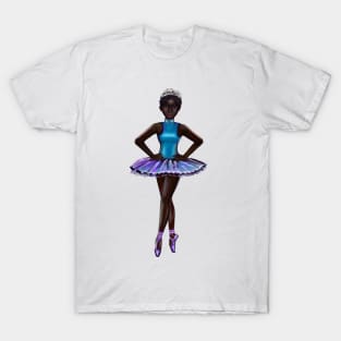 Ballerina Noor #3 - beautiful  black ballerina with corn rows T-Shirt